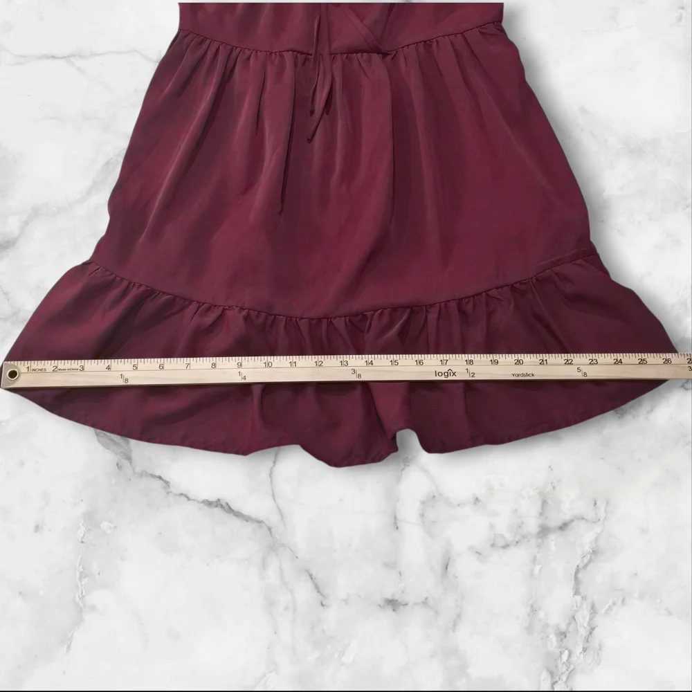 SHEIN Sleeveless Spaghetti Strap Wine Red Dress Size OXL- A33